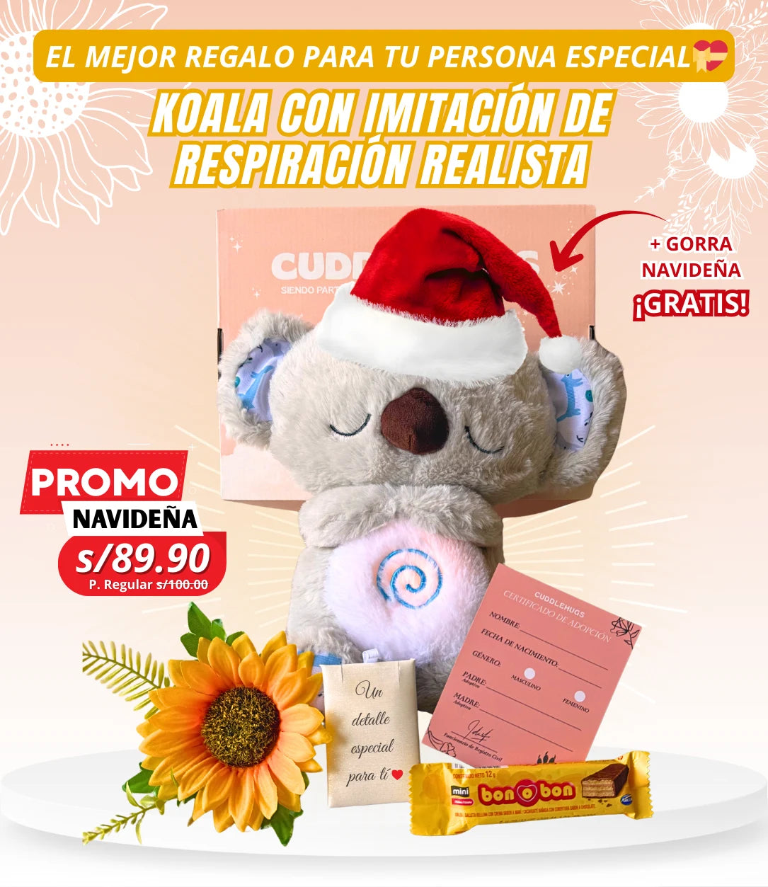 BOX KOALA QUE RESPIRA CON ANILLO GIRASOL