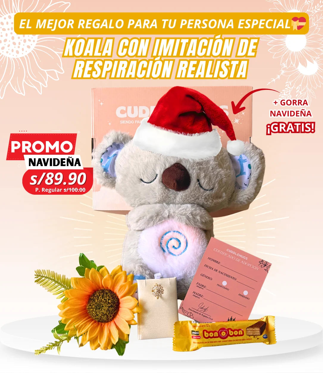 BOX KOALA QUE RESPIRA CON ANILLO GIRASOL